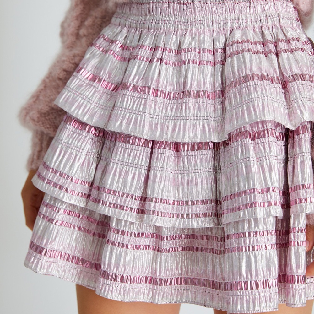 Loveshackfancy metallic skirt!
